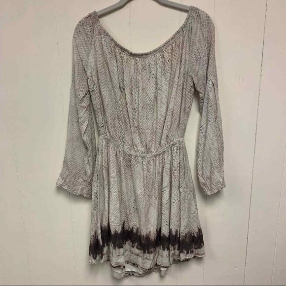 TJD tie front off shoulder snakeskin print dress size medium - Picture 2 of 8